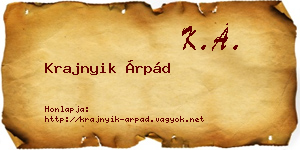 Krajnyik Árpád névjegykártya