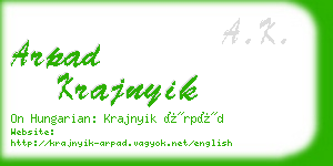 arpad krajnyik business card